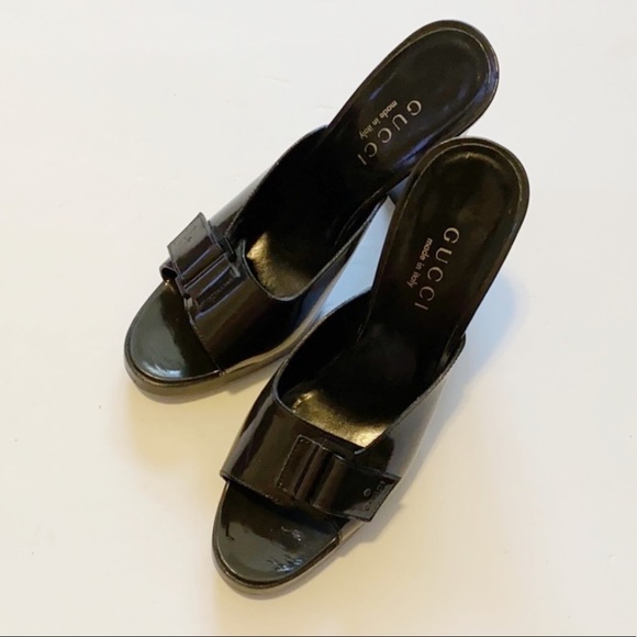 Gucci black leather heel sandal - Picture 2 of 9